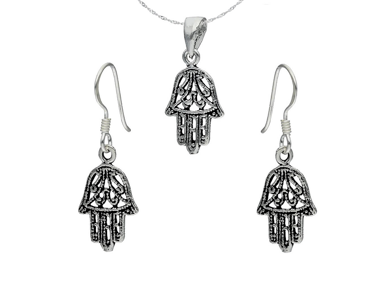 Conjunto Plata 925 Mano de Fatima 1