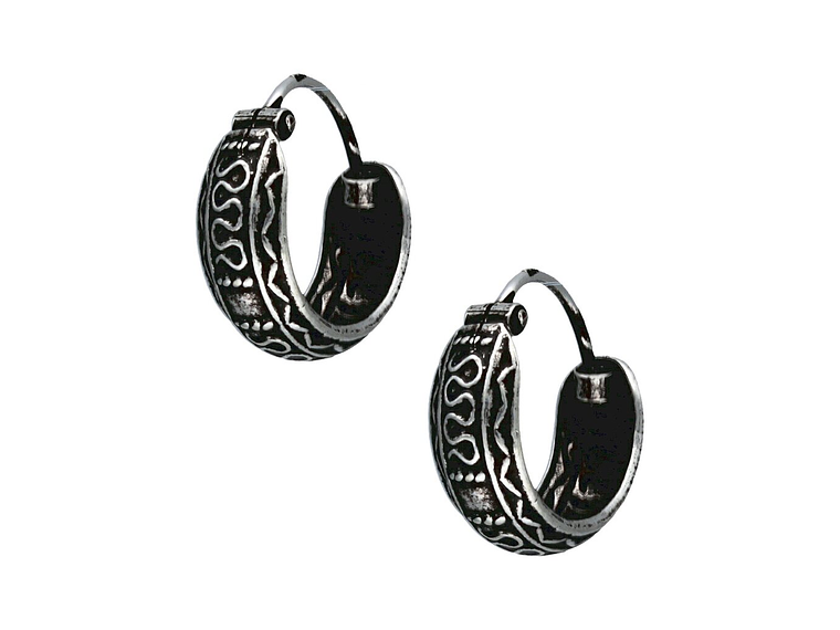 Aros Plata 925 Mini Argolla Etnico 12mm 1