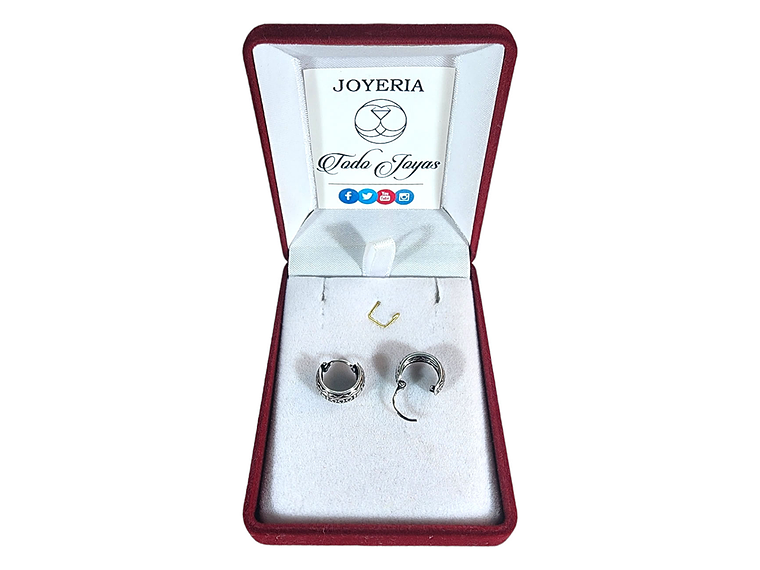 Aros Plata 925 Mini Argolla Etnico 12mm 2