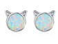 Aros Plata 925 Gatito Opal - Miniatura 1