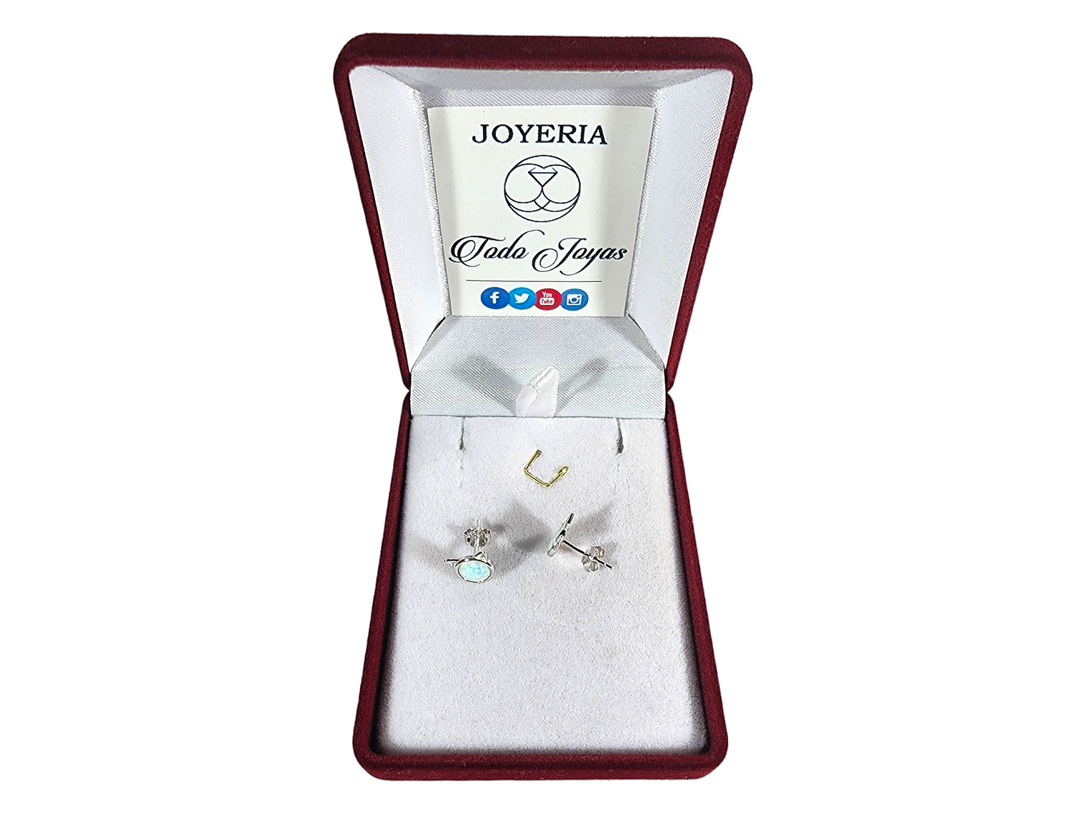 Aros Plata 925 Gatito Opal 2