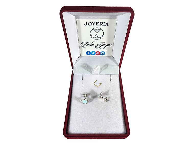 Aros Plata 925 Gatito Opal 2