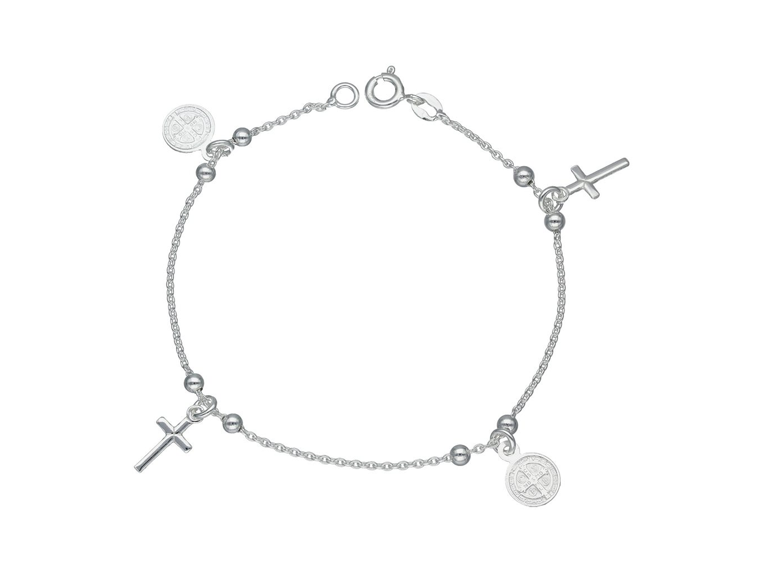 Pulsera Plata 925 San Benito y Cruz 1