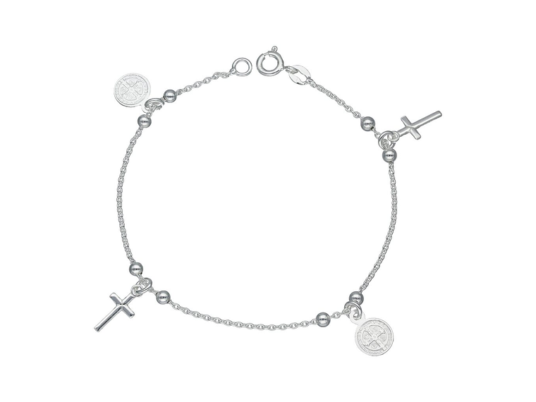 Pulsera Plata 925 San Benito y Cruz 1