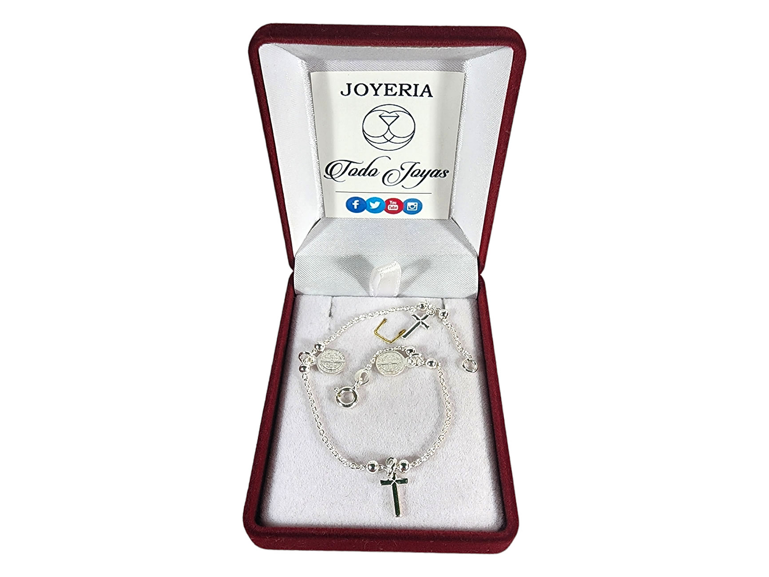 Pulsera Plata 925 San Benito y Cruz 2