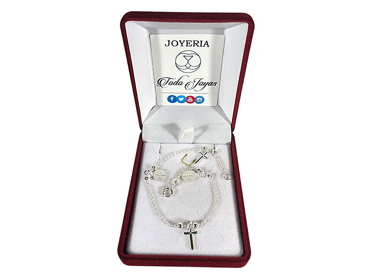 Pulsera Plata 925 San Benito y Cruz 2