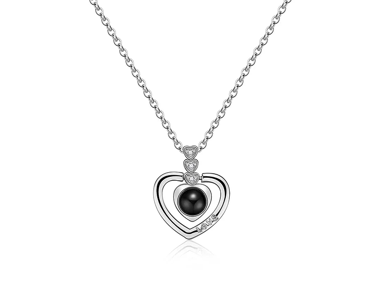 Collar Corazon Te Amo en 100 Idiomas Love Plateado 1