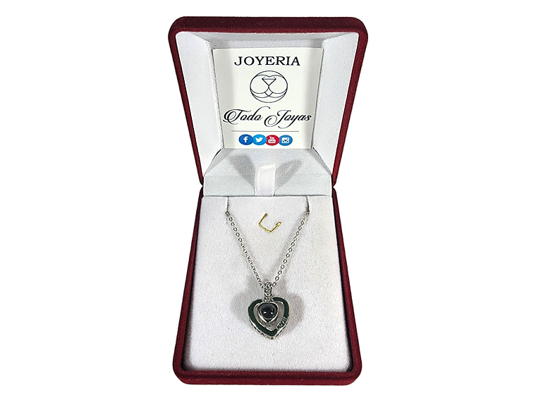 Collar Corazon Te Amo en 100 Idiomas Love Plateado 2