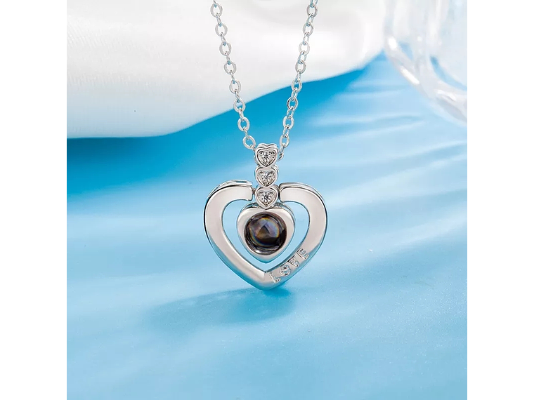 Collar Corazon Te Amo en 100 Idiomas Love Plateado 4