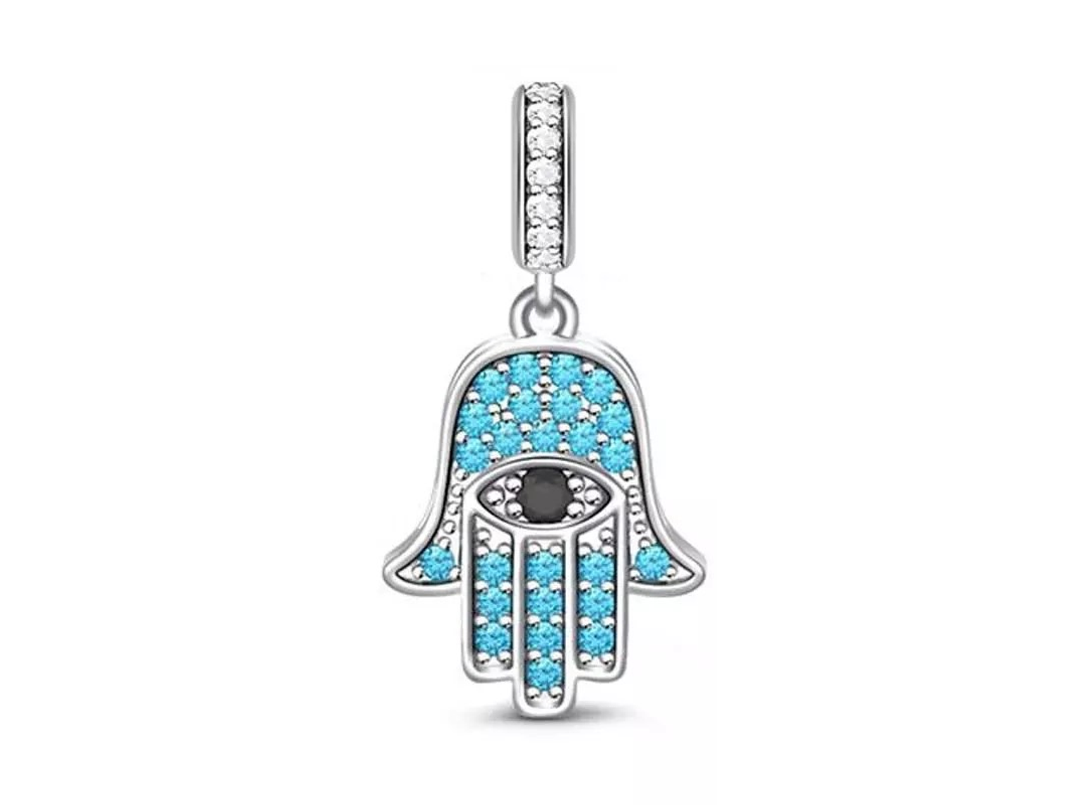 Charm Dije Plata 925 Mano de Fatima Celeste 1