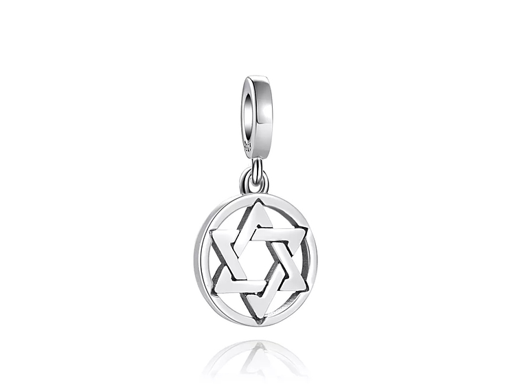 Charm Dije Plata 925 Colgante Estrella de David 1