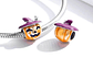 Charm Dije Plata 925 Calabaza Sobrero - Miniatura 2
