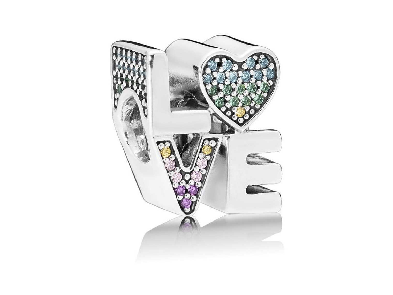 Charm Dije Plata 925 Love Multicolor  1