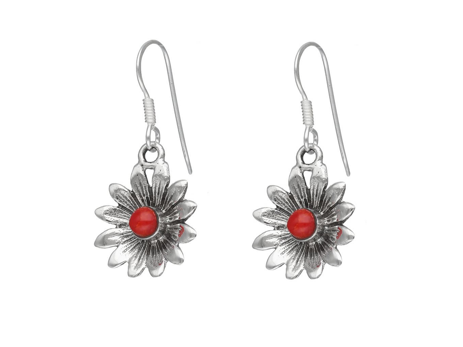 Aros Plata 925 Colgante Flor jaspe 1