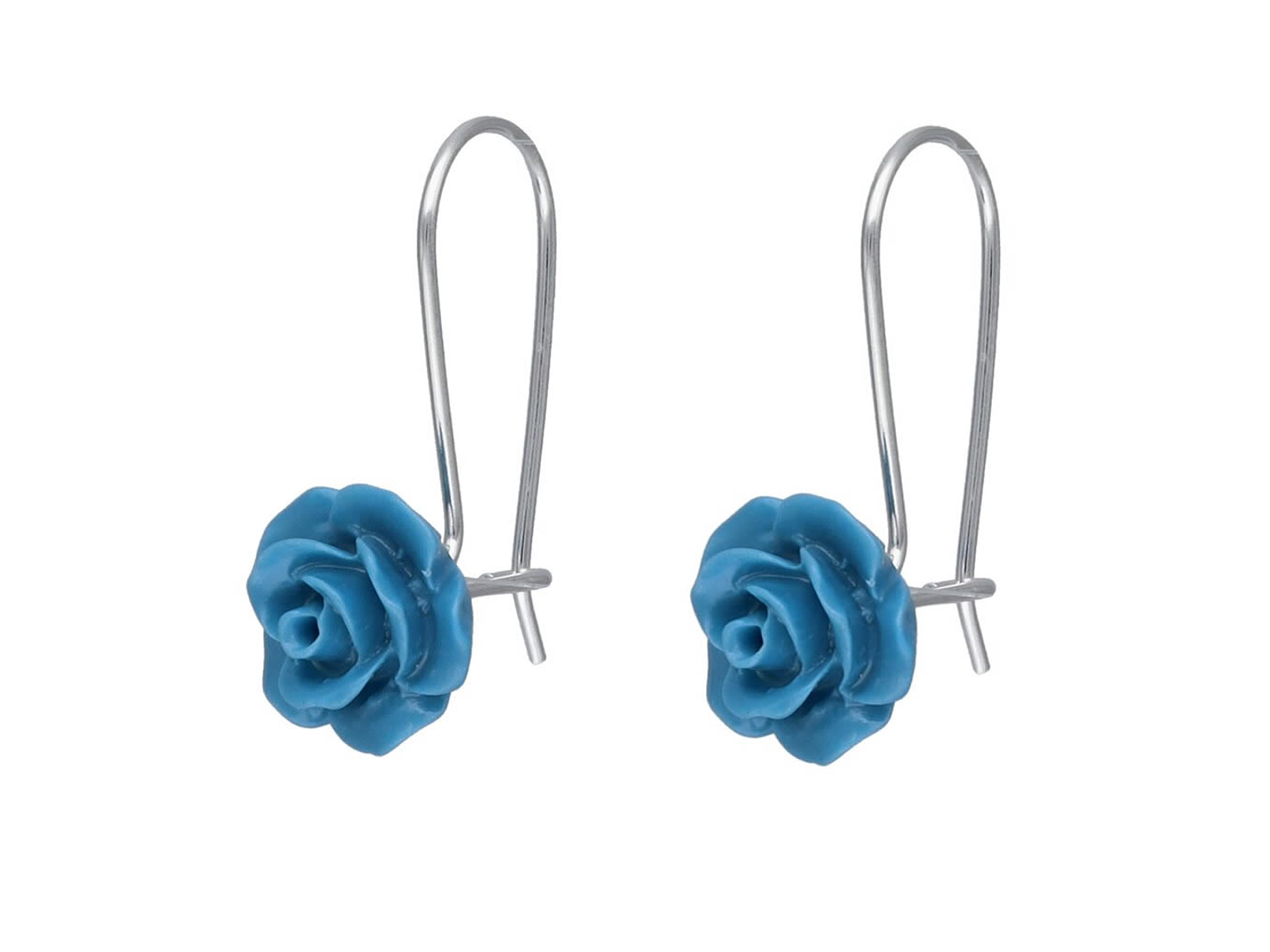 Aros Plata 925 Colgante Flor Turquesa 1