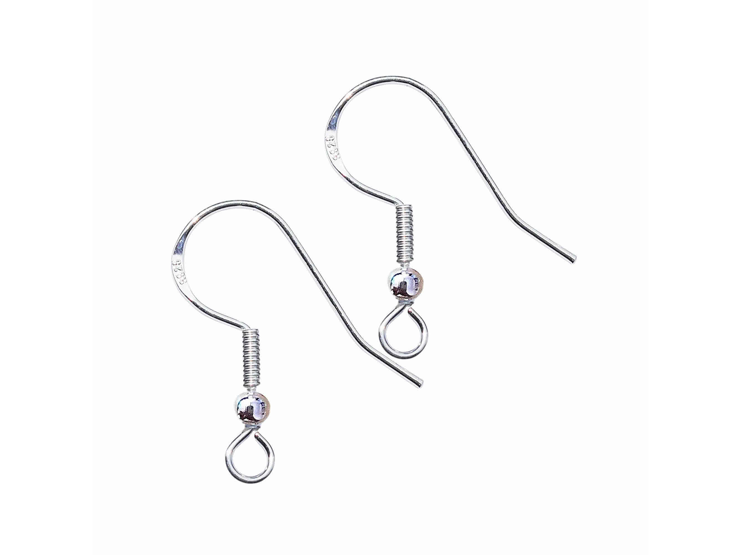 Pack 200 Ganchos Para Aros Plateados Bolita 1