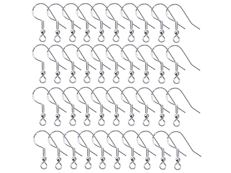 Pack 200 Ganchos Para Aros Plateados Bolita 3