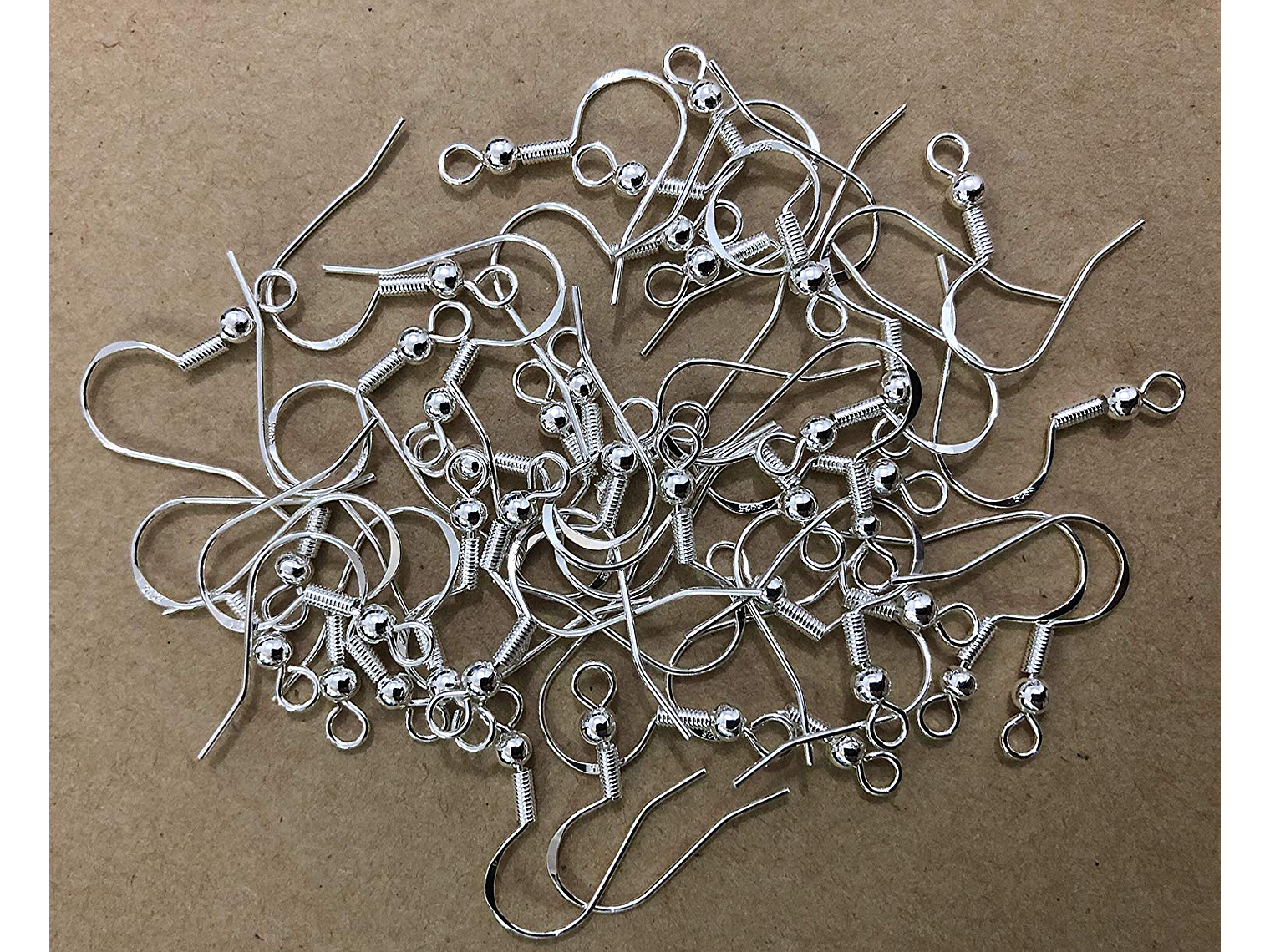 Pack 200 Ganchos Para Aros Plateados Bolita 4