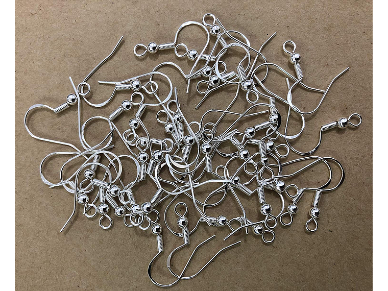 Pack 200 Ganchos Para Aros Plateados Bolita 4