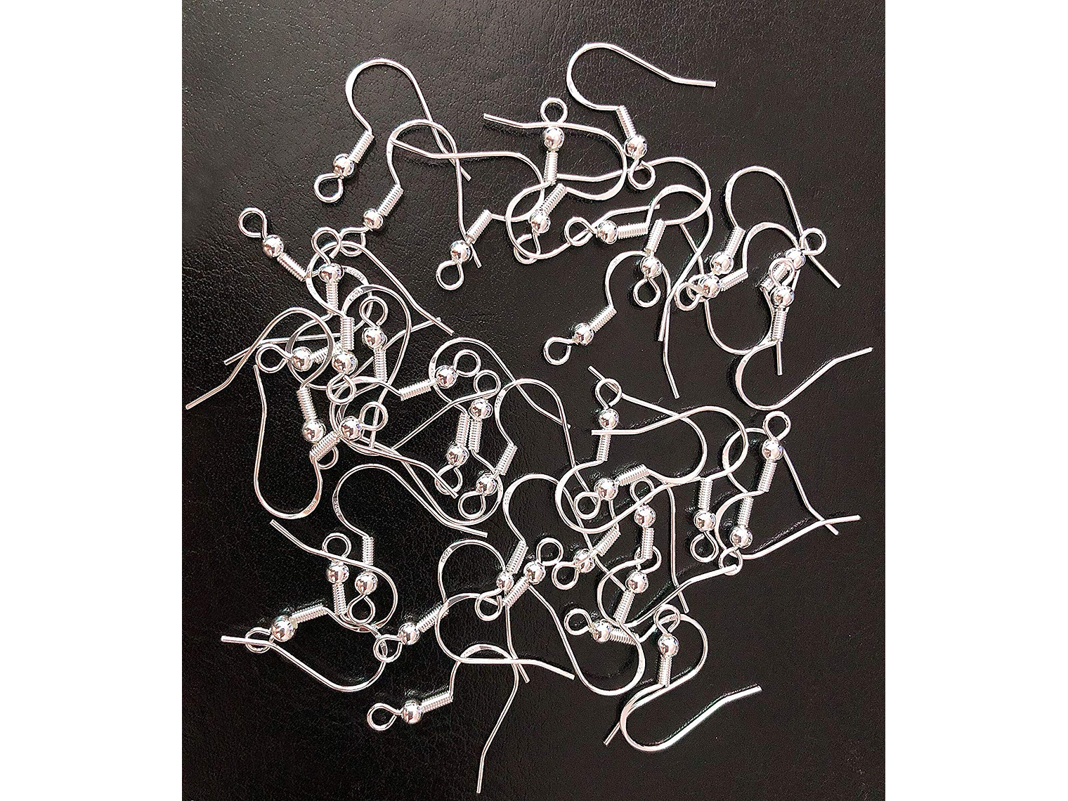 Pack 200 Ganchos Para Aros Plateados Bolita 5