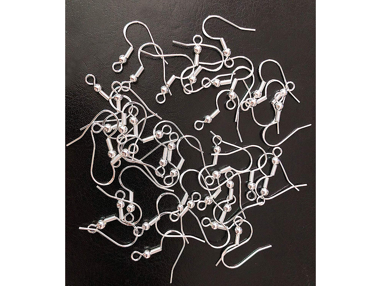 Pack 200 Ganchos Para Aros Plateados Bolita 5