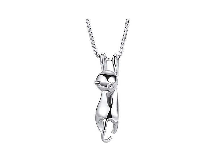 Collar Gato Golgante Plateado 1