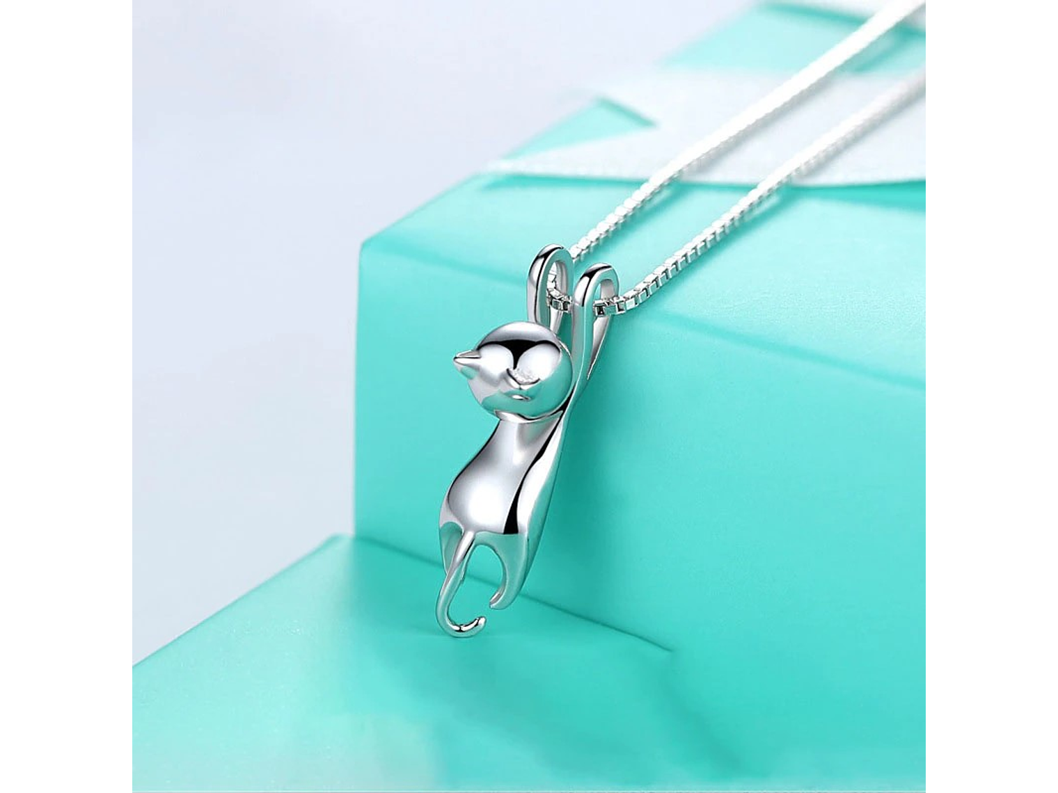 Collar Gato Golgante Plateado 4