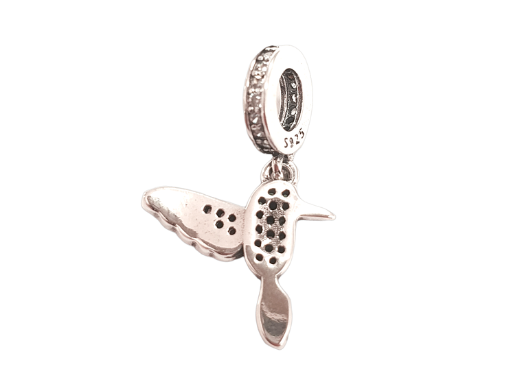 Charm Dije Plata 925 Colibri Picaflor Una Cara 2