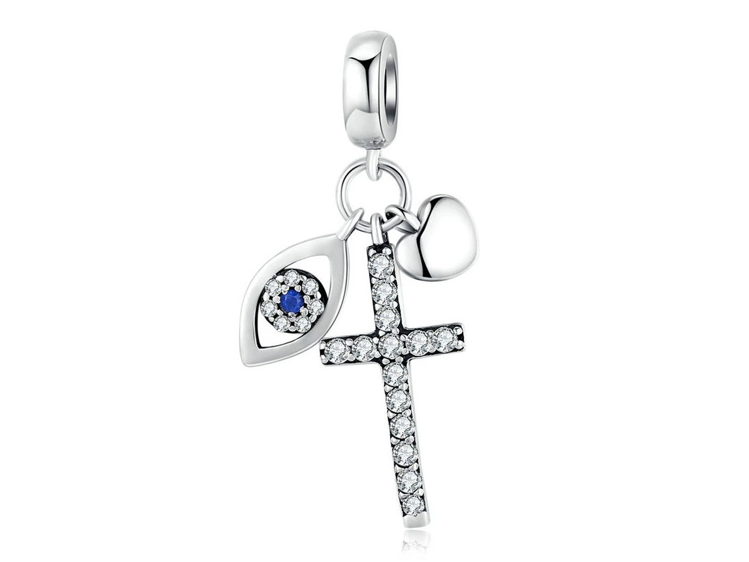 Charm Dije Plata 925 Cruz Ojo Turco 1
