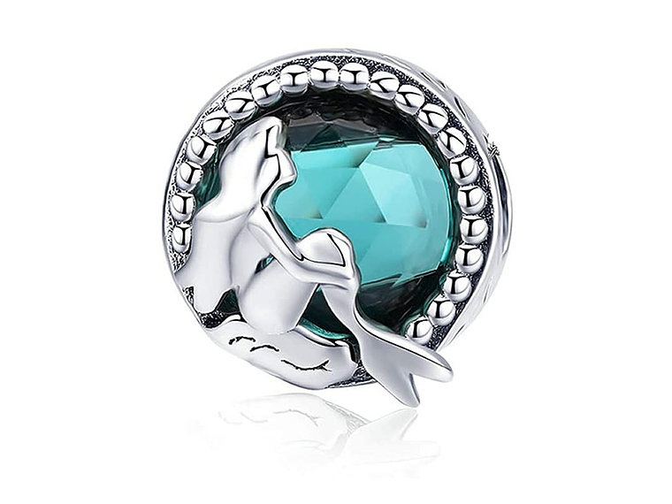 Charm Dije Plata 925 Sirena Cristal 1