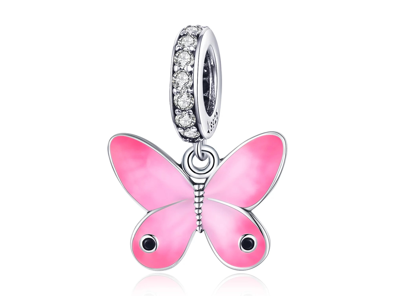 Charm Dije Plata 925 Mariposa Rosada 1