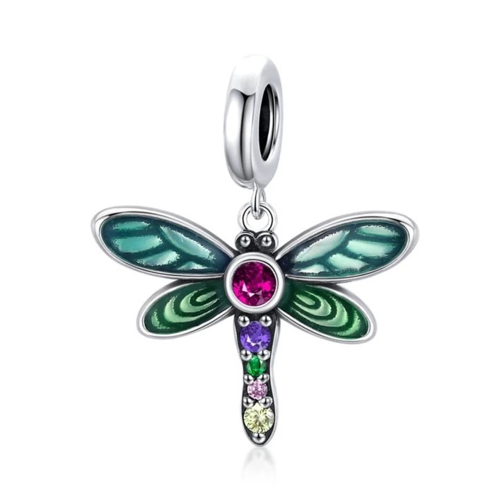 Charm Dije Plata 925 Libelula Multicolor