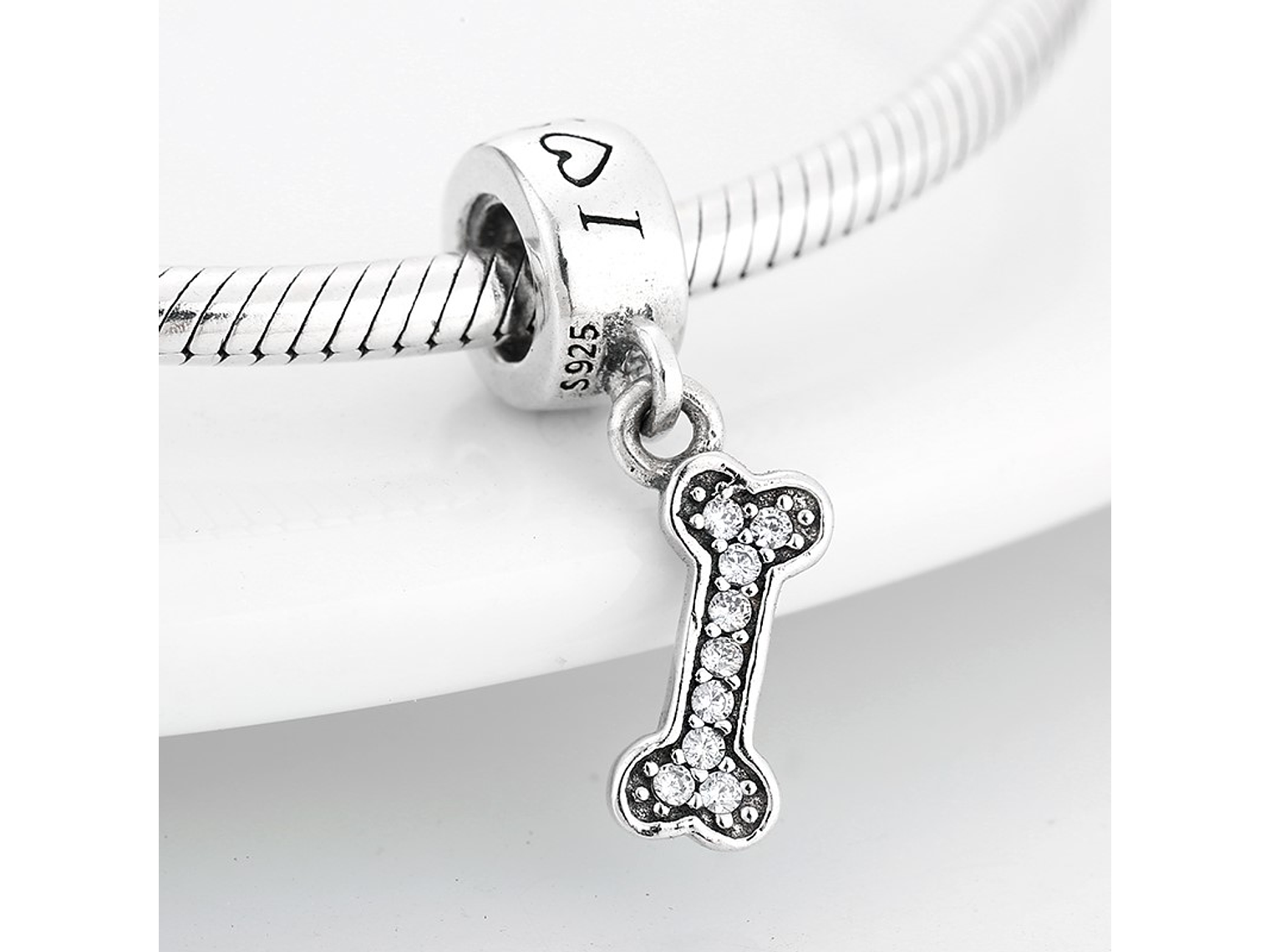 Charm Dije Plata 925 Colgante Hueso Mascota 2