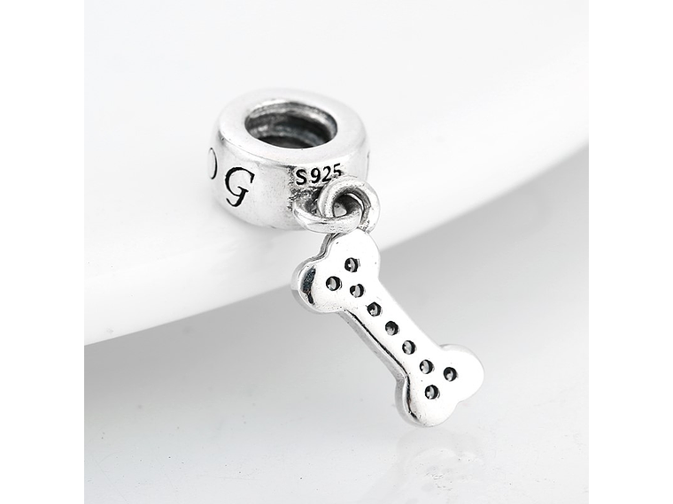 Charm Dije Plata 925 Colgante Hueso Mascota 3