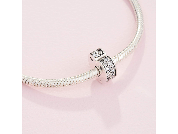 Charm Dije Plata 925 Separador Clip Corazon 2