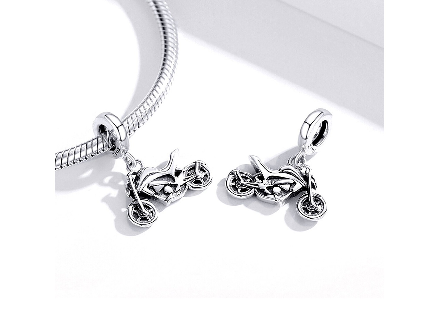 Charm Dije Plata 925 Colgante Moto Naked 2