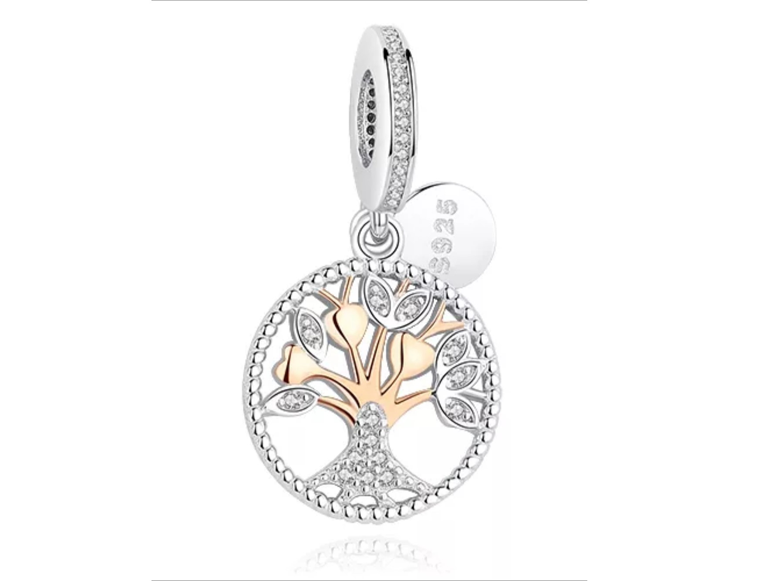 Charm Dije Plata 925 Arbol Corazones 1