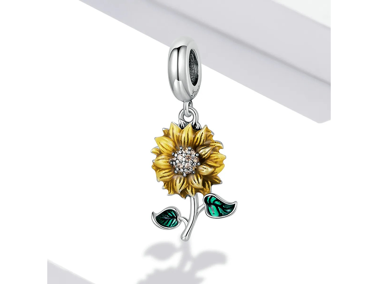 Charm Dije Plata 925 Flor Girasol Sunflower 5