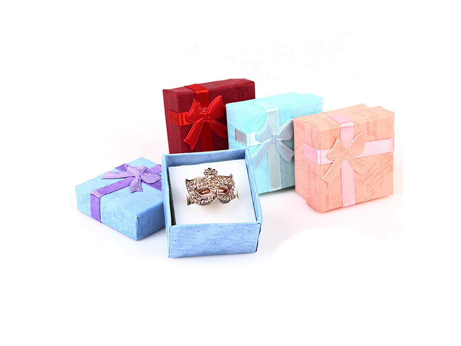 Pack 24 Cajas Carton Joyas Anillos Aros 4x4cm Regalo 1