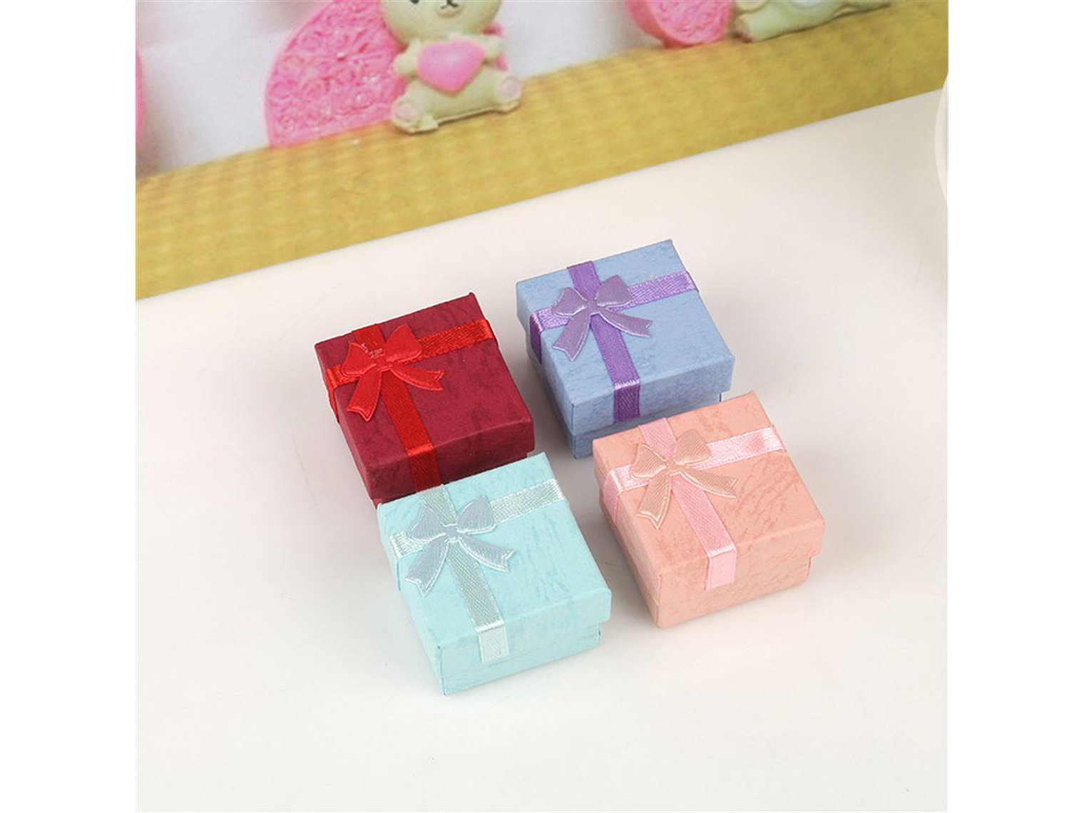 Pack 24 Cajas Carton Joyas Anillos Aros 4x4cm Regalo 3