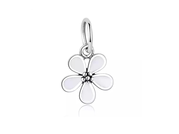 Charm Dije Plata 925 Flor Blanca 1
