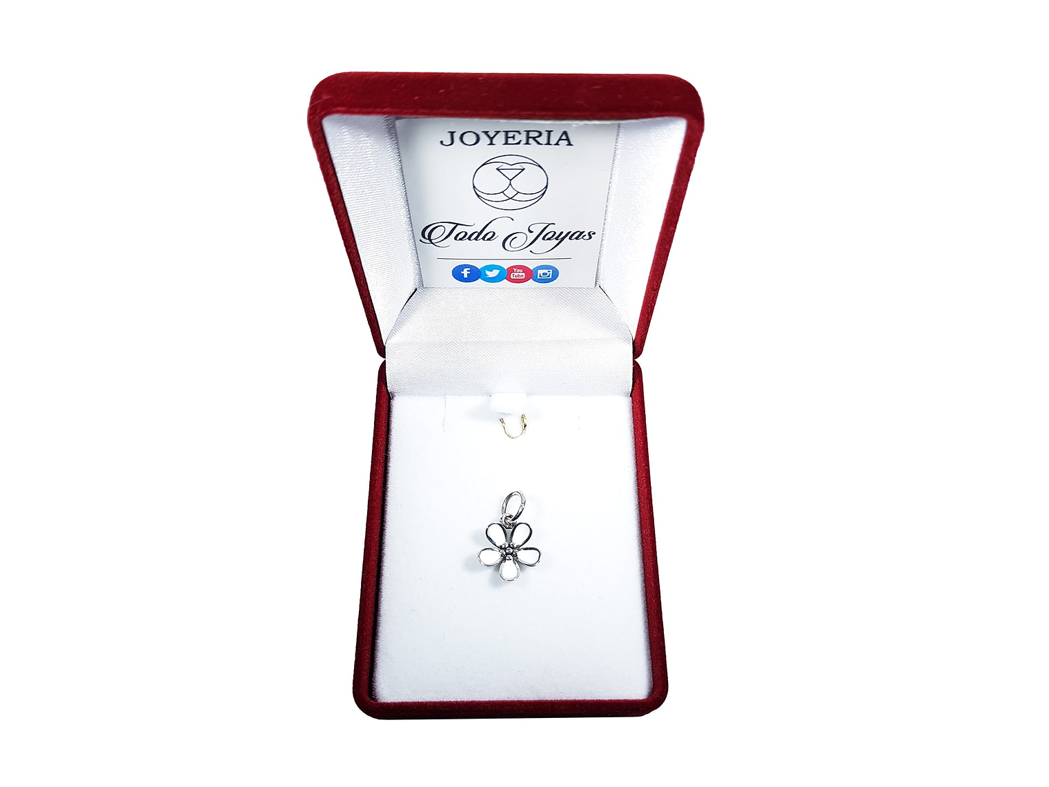 Charm Dije Plata 925 Flor Blanca 2