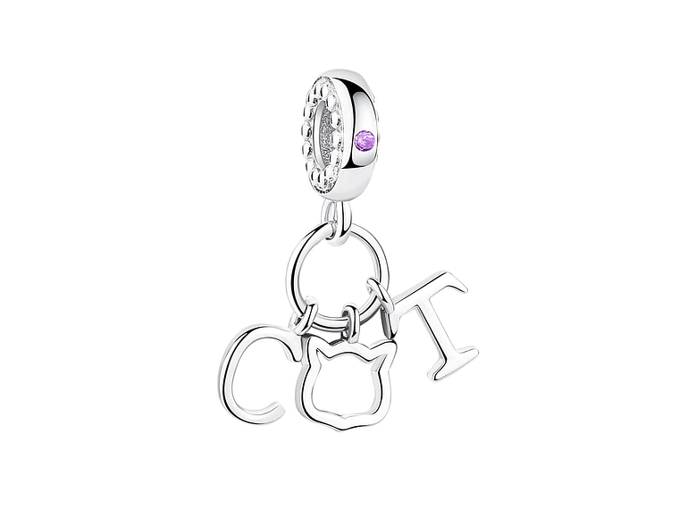 Charm Dije Plata 925 Cat Gato  1