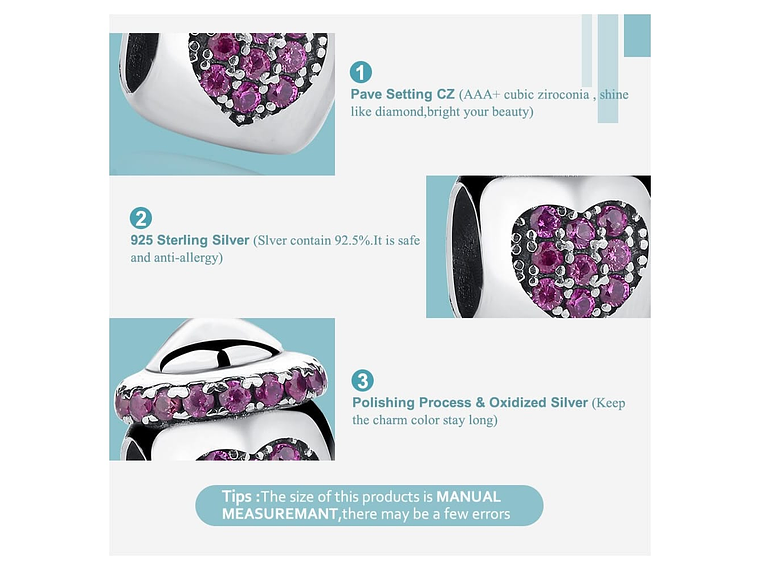 Charm Dije Plata 925 Mamadera Rosa 5