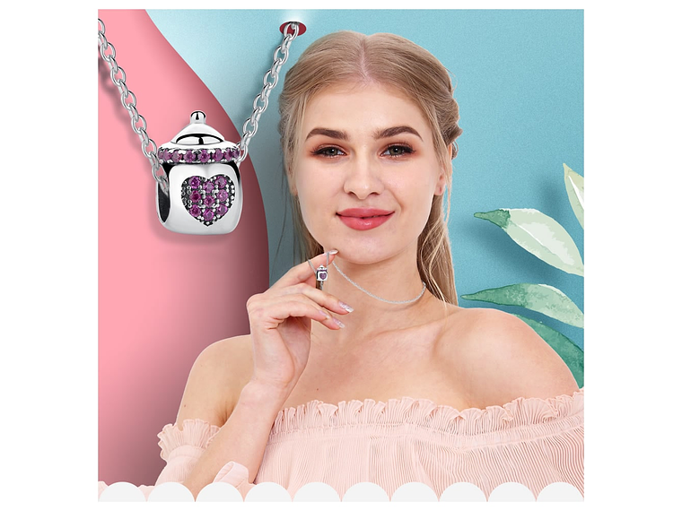 Charm Dije Plata 925 Mamadera Rosa 6