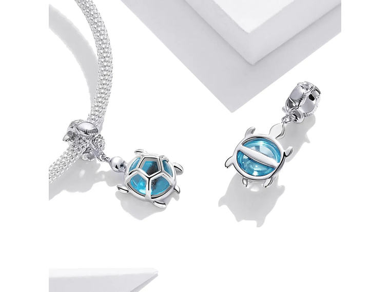 Charm Dije Plata 925 Tortuga Celeste 3