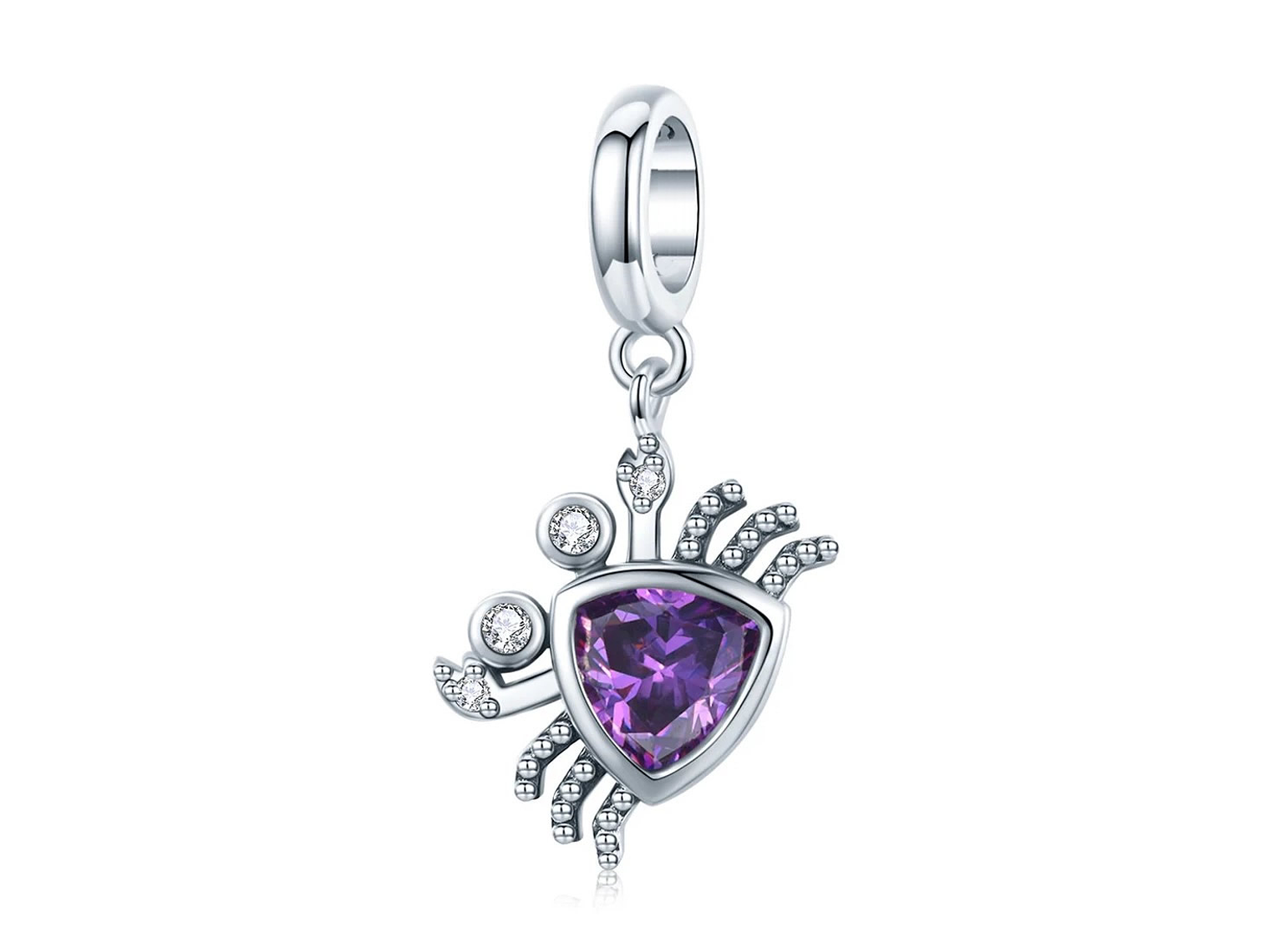 Charm Dije Plata 925 Cangrejo Morado 1