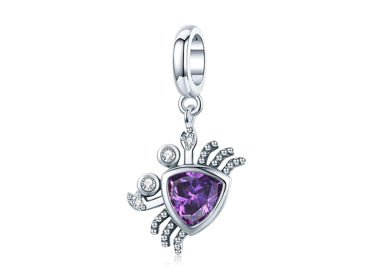Charm Dije Plata 925 Cangrejo Morado 1