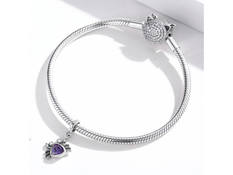 Charm Dije Plata 925 Cangrejo Morado 3