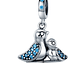 Charm Dije Plata 925 Ave Pajaro Mama Hijo - Miniatura 1